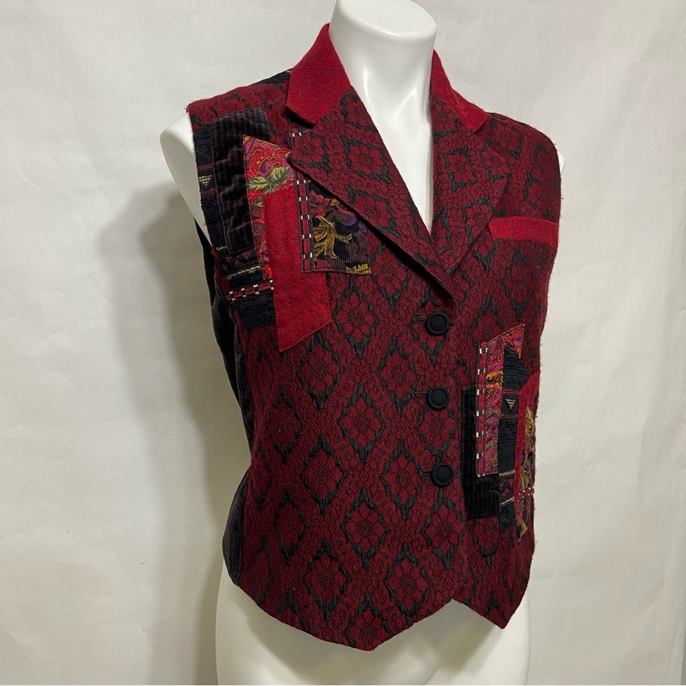 Vintage Canvasbacks Unique Red Patchwork Wearable… - image 2